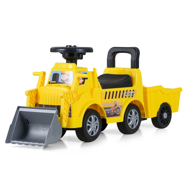 Hivvago Kids Digger Ride on Truck with Shovel and Under-Seat Compartment