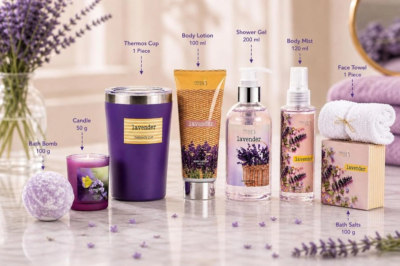 Freida and Joe  Women Lavender Ultimate Spa Box – Elegant Mother's Day Spa Set