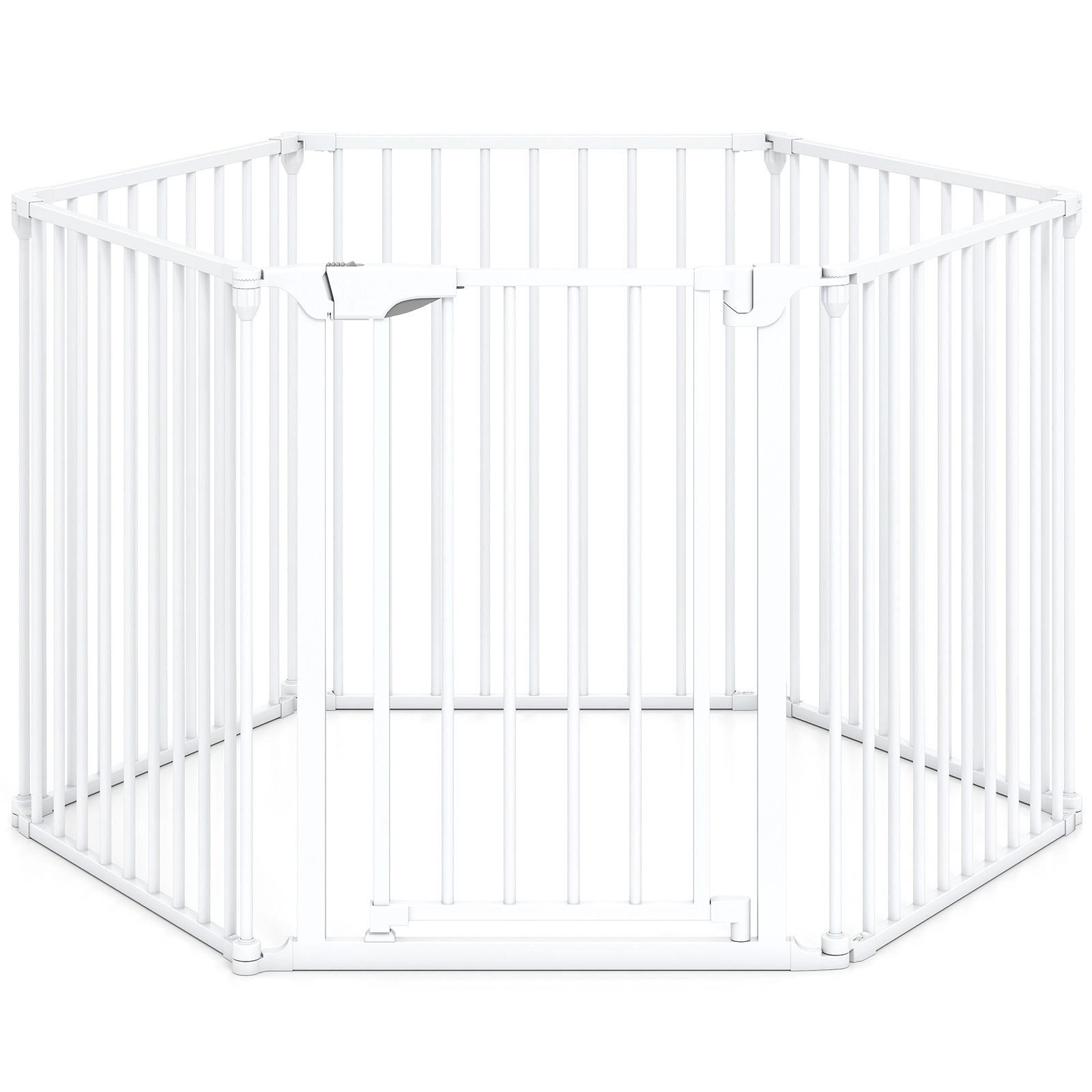 SlickBlue 6 Panel Safety Gate Playpen with Locking Door for Kids