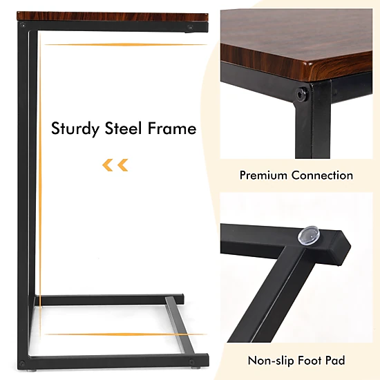 Hivvago 26 Inch Beside Sofa Laptop Holder End Stand Desk