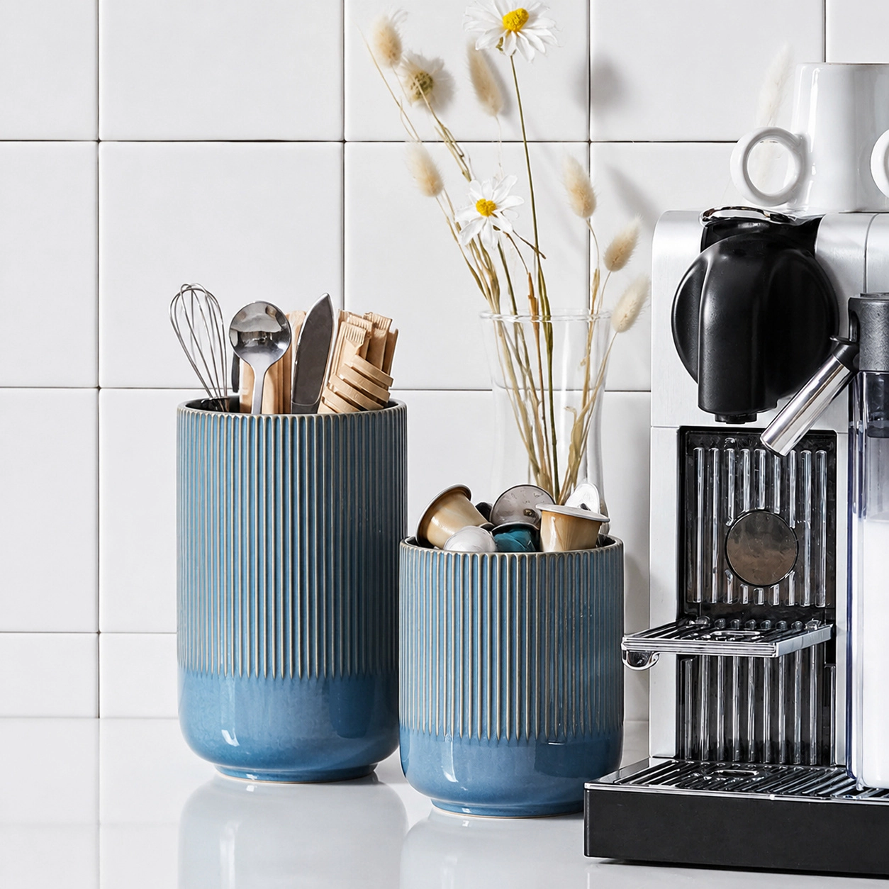 WZK Set of 2 Ceramic Kitchen Utensil Holder