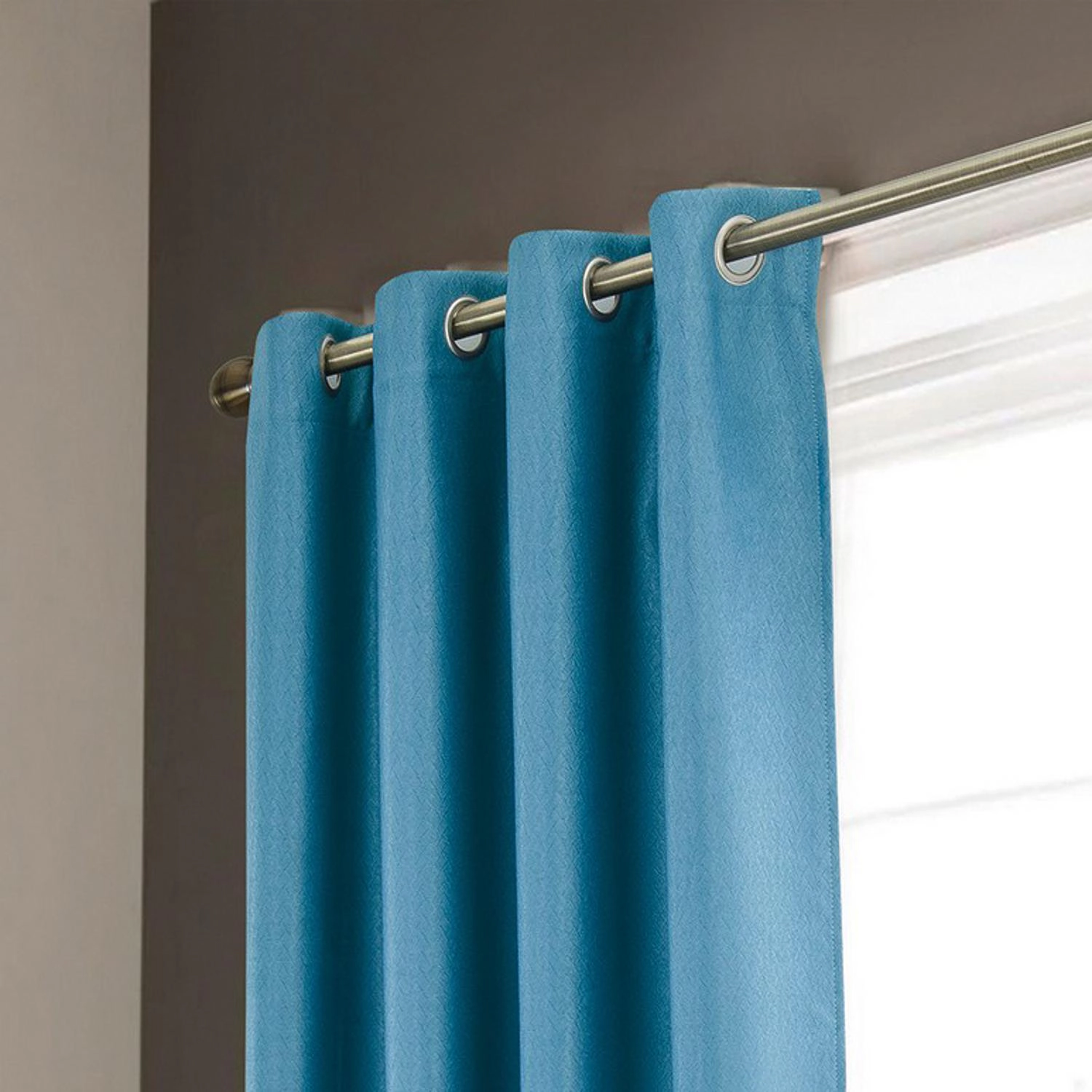 Olivia Gray Lydia Matte Embossed One Blackout Panel - 52"x84", Blue
