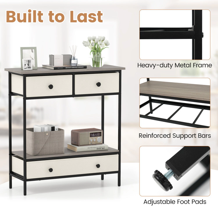 Hivvago Farmhouse Console Table With Open Storage Shelf For Hallway