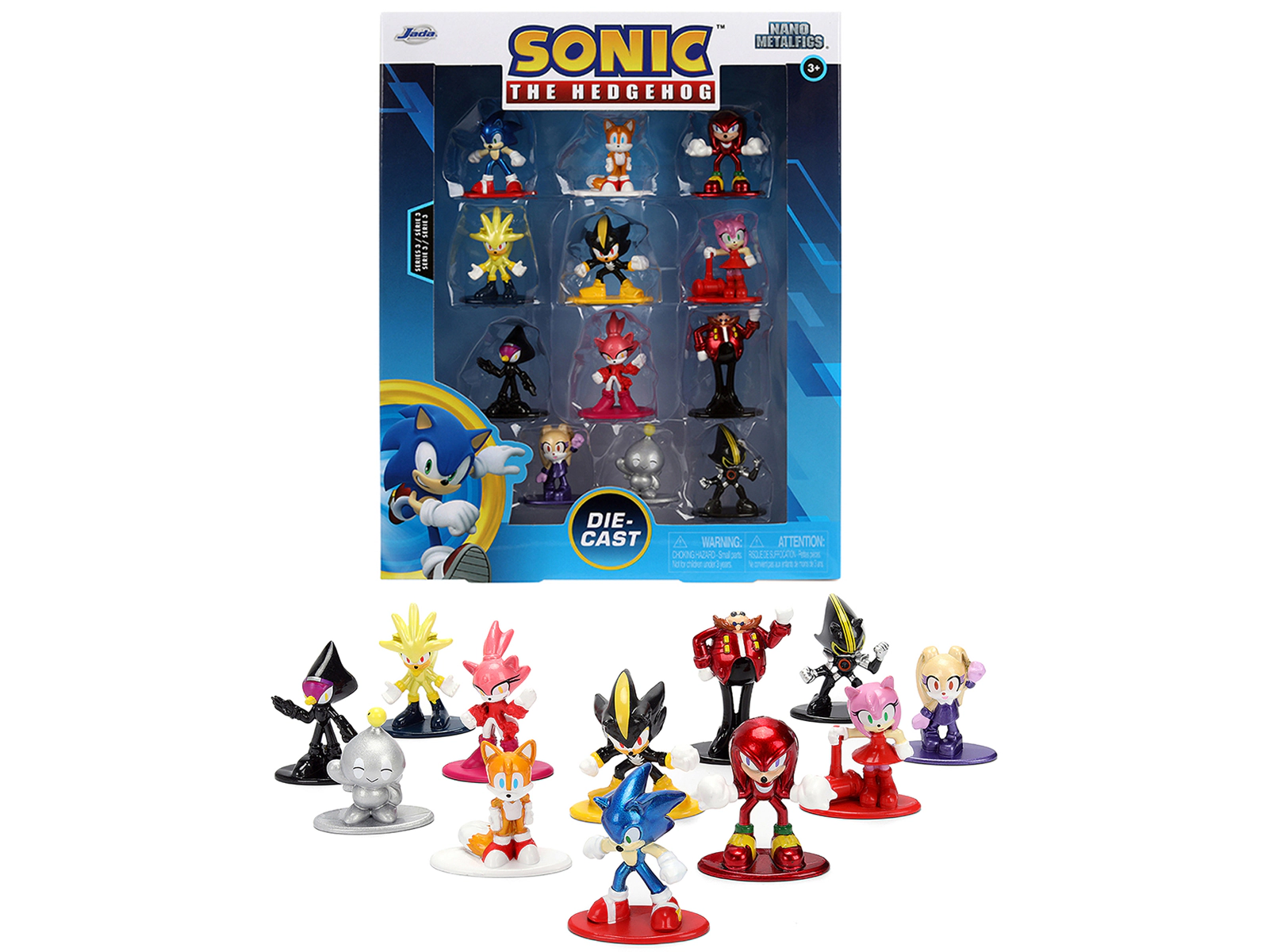 Jada Set of 12 Diecast Figures "Sonic The Hedgehog" Video Games "Nano Metalfigs" Series Diecast Models by Jada