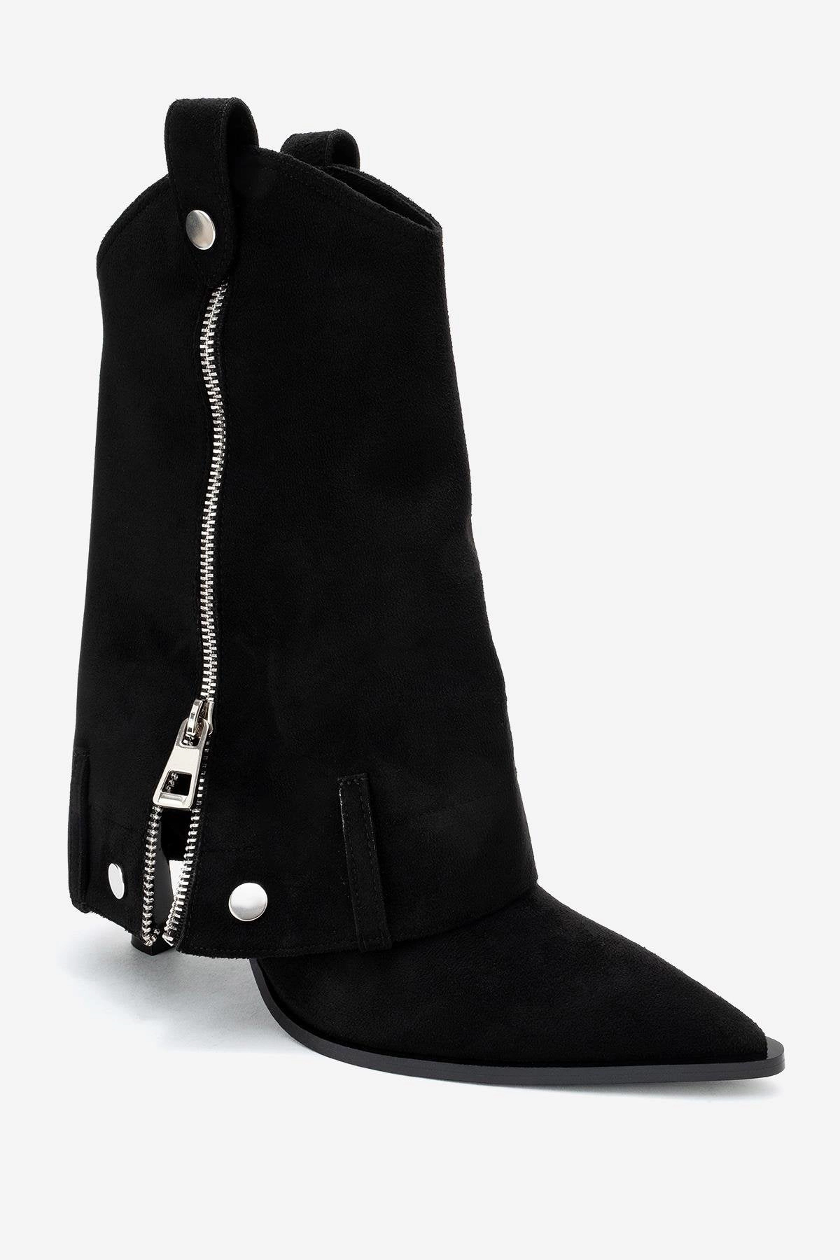 Prologue Shoes Womens Lola Zip Pointed Toe Heel Boot