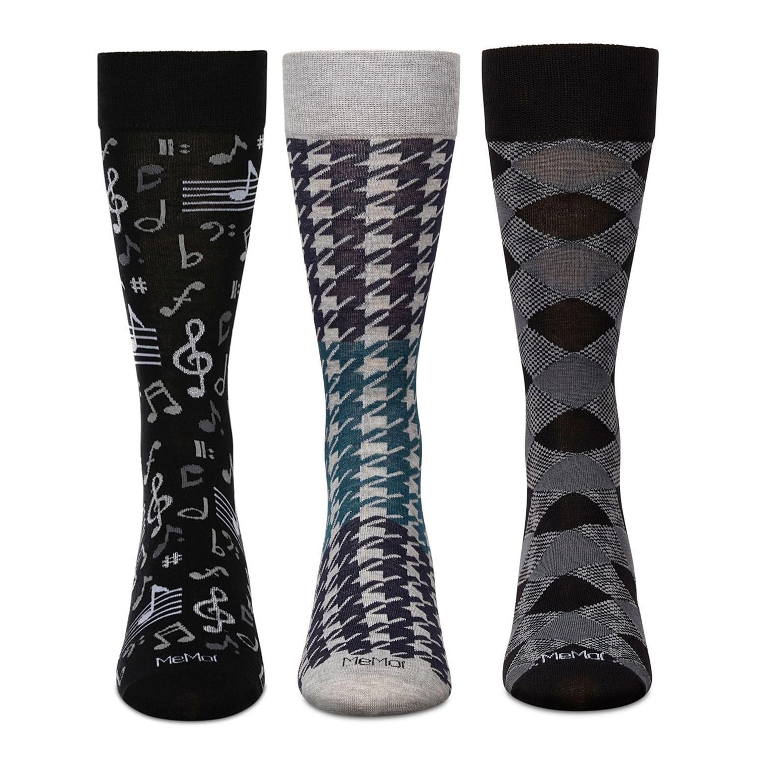 MeMoi Men's 3 Pair Pack Novelty Hobbies Crew Socks