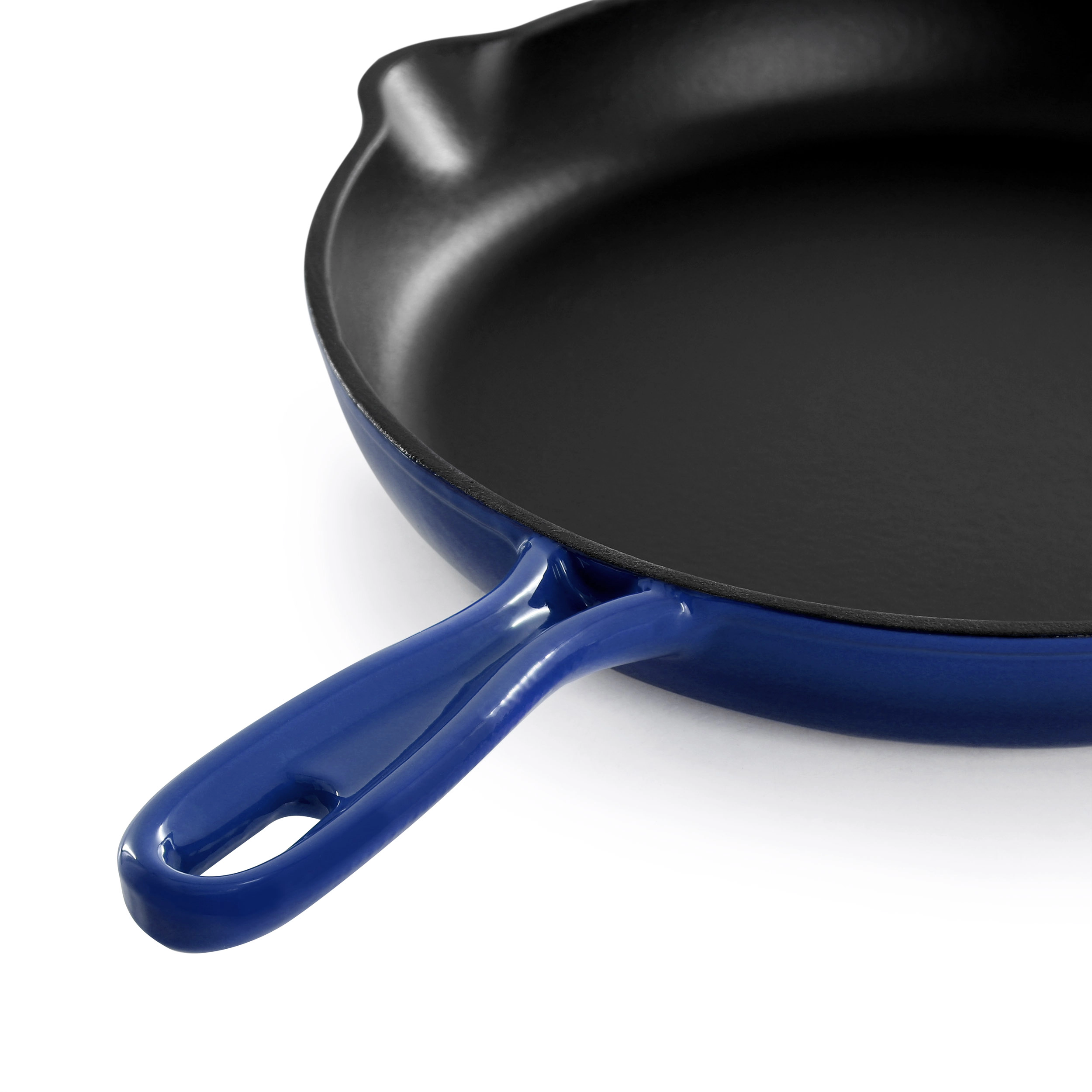 MegaChef Round 10.25 Inch Enameled Cast Iron Skillet Gradient Dark Blue
