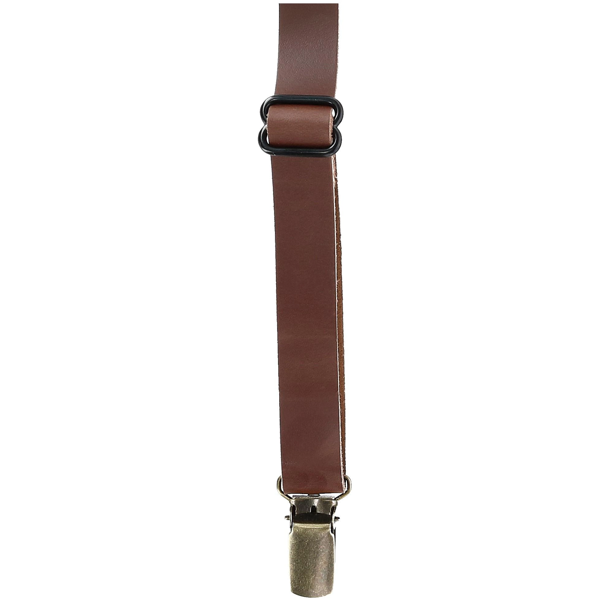 CTM® Coated Leather Clip-End 3/4 Inch Suspenders