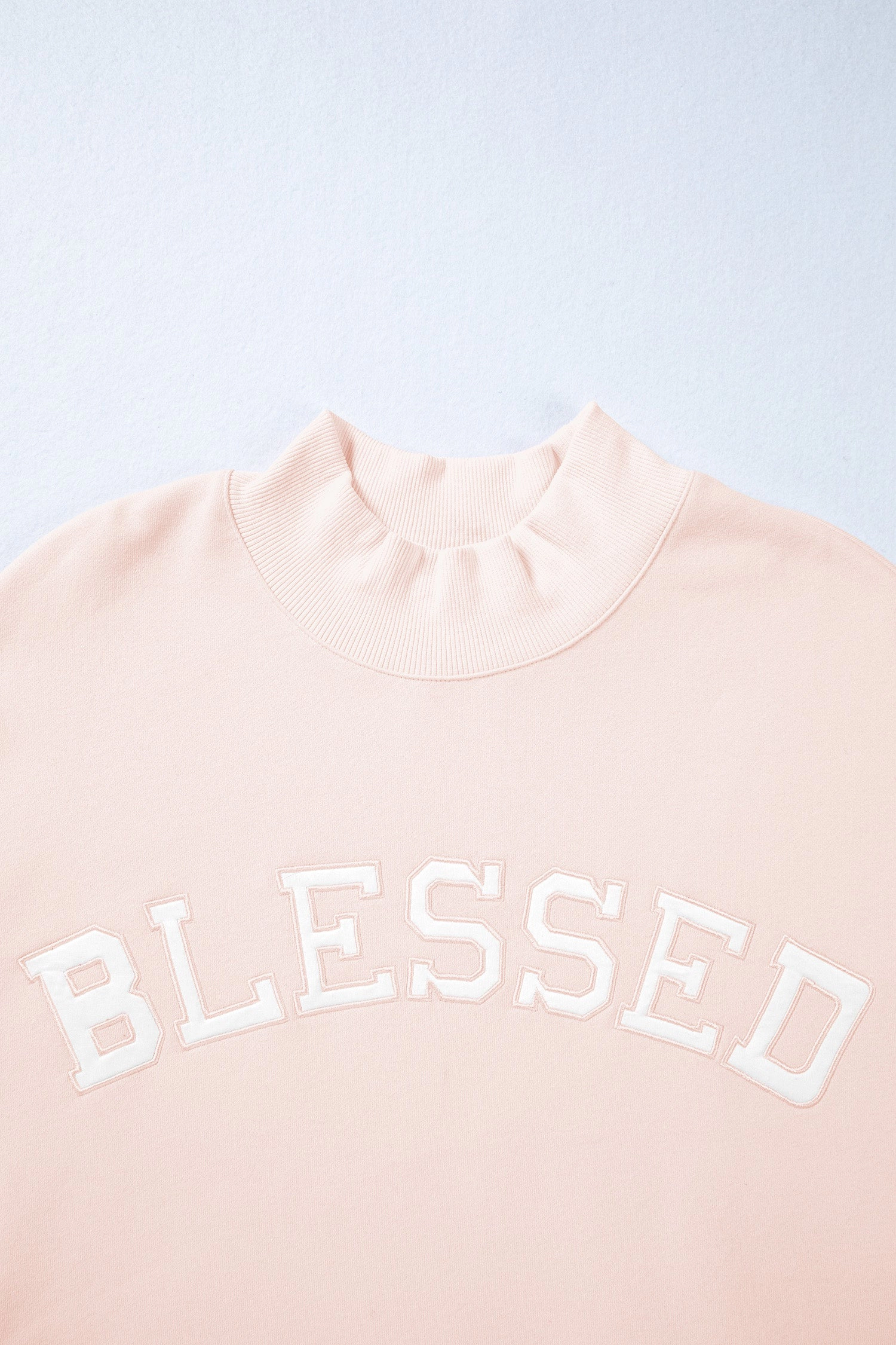 Threaded Pear Women's Blessed Embroidered Mock Sweatshirt