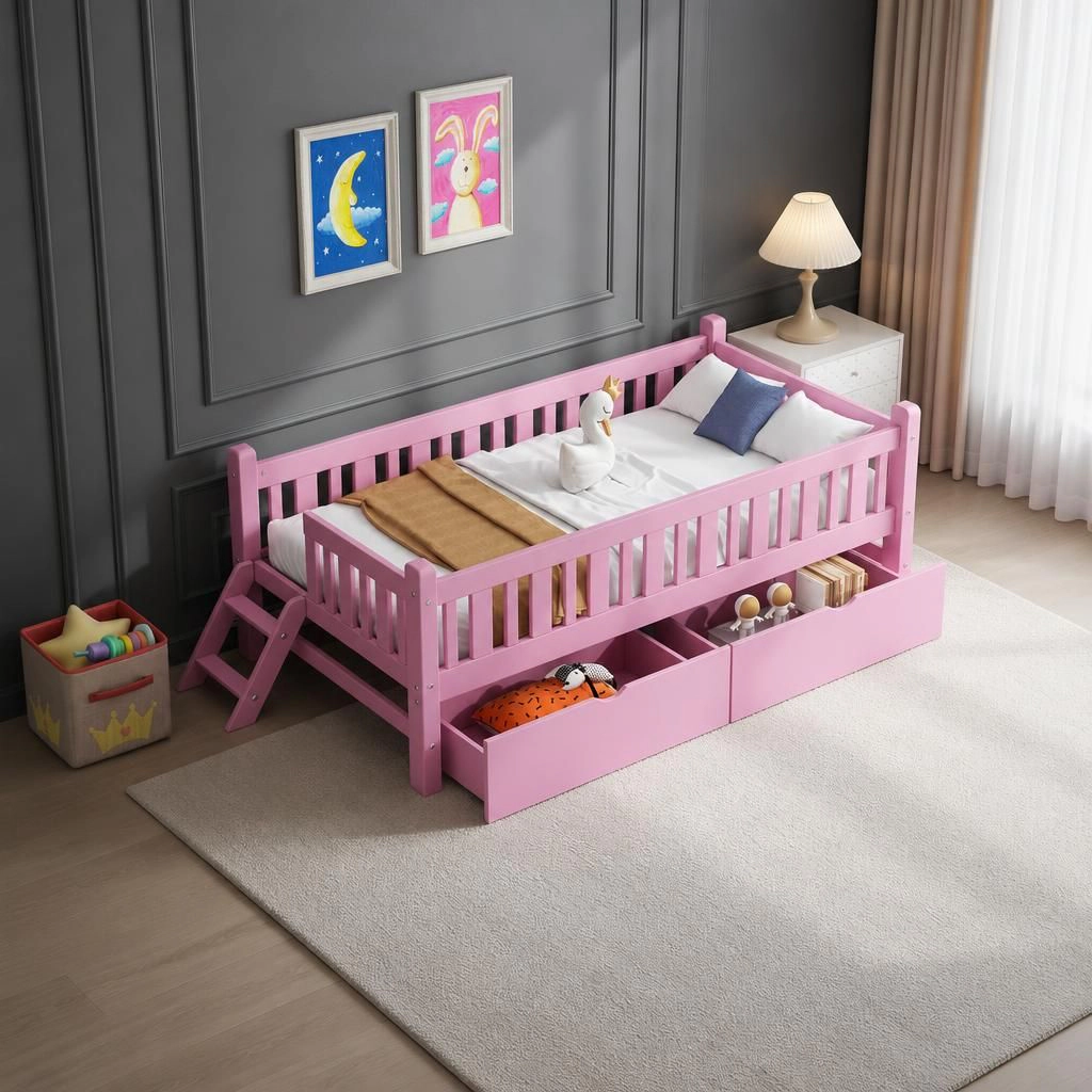 GOODSILO Solid Wood Single Platform Bed Frame