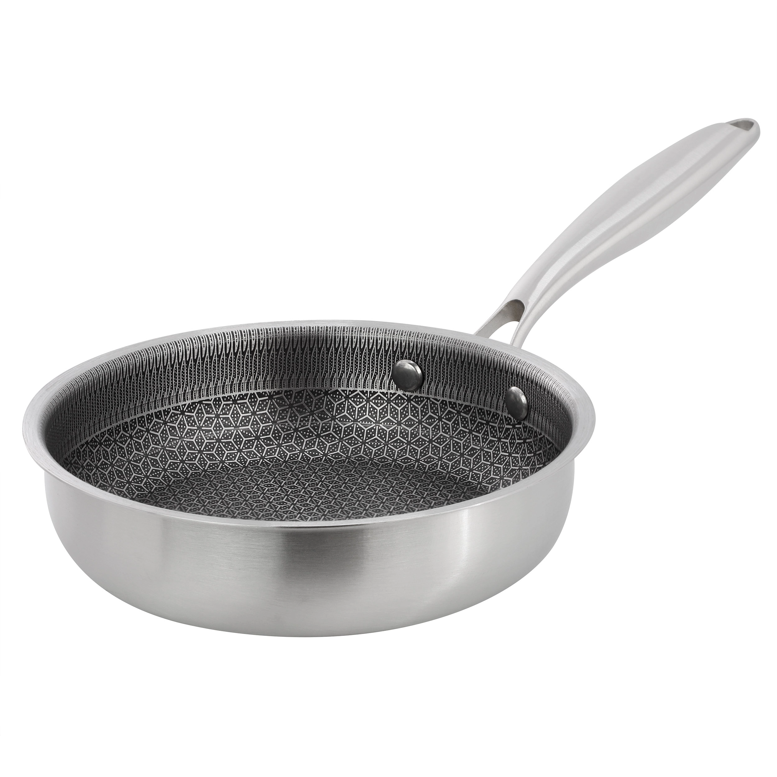 Gibson Home Elsenborn 8in Hybrid Nonstick Stainless Steel Frying Pan in Silver