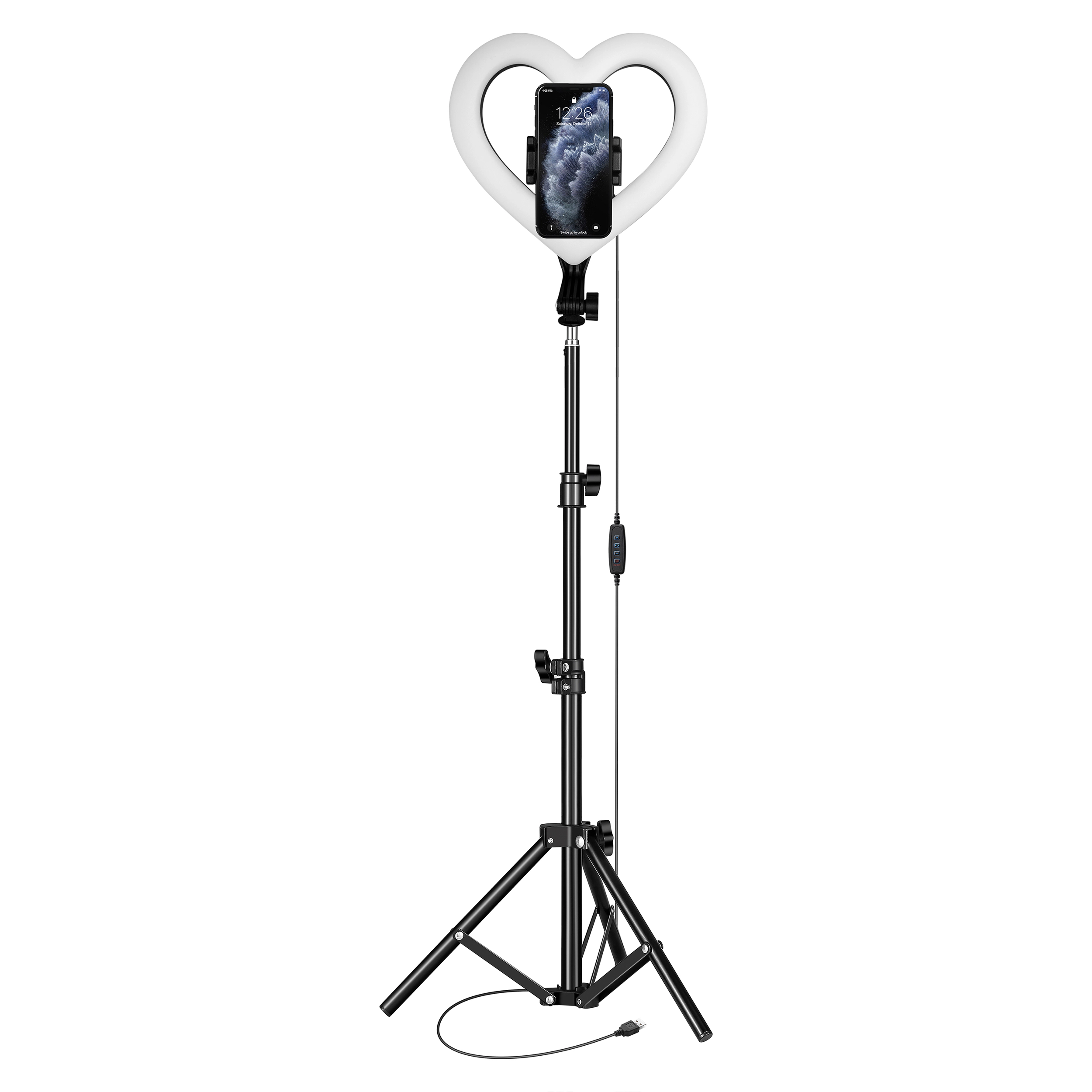 SuperSonic Pro Live Stream 10 Inch Heart Shaped Selfie Ring Light