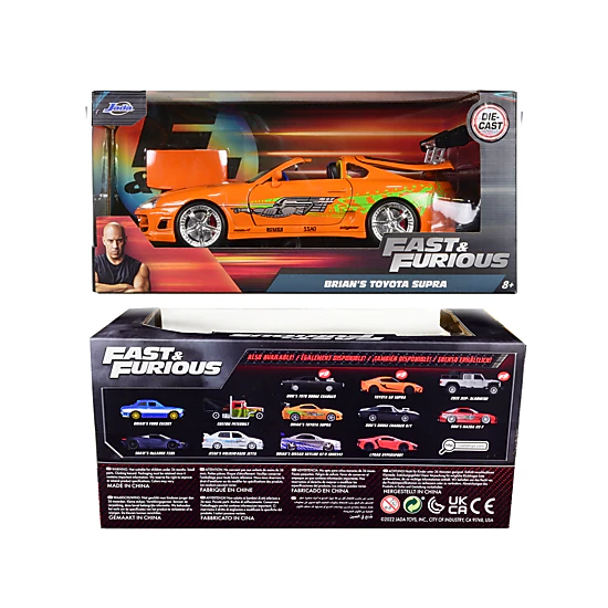 Jada Brian's Toyota Supra Orange with Graphics "Fast & Furious" Movie 1/24 Diecast Model Car by Jada