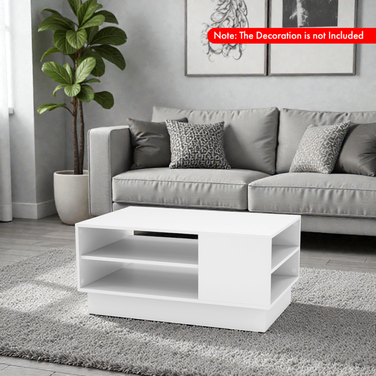 Hivvago Functional 2-Tier Center Table with Open Storage Compartments