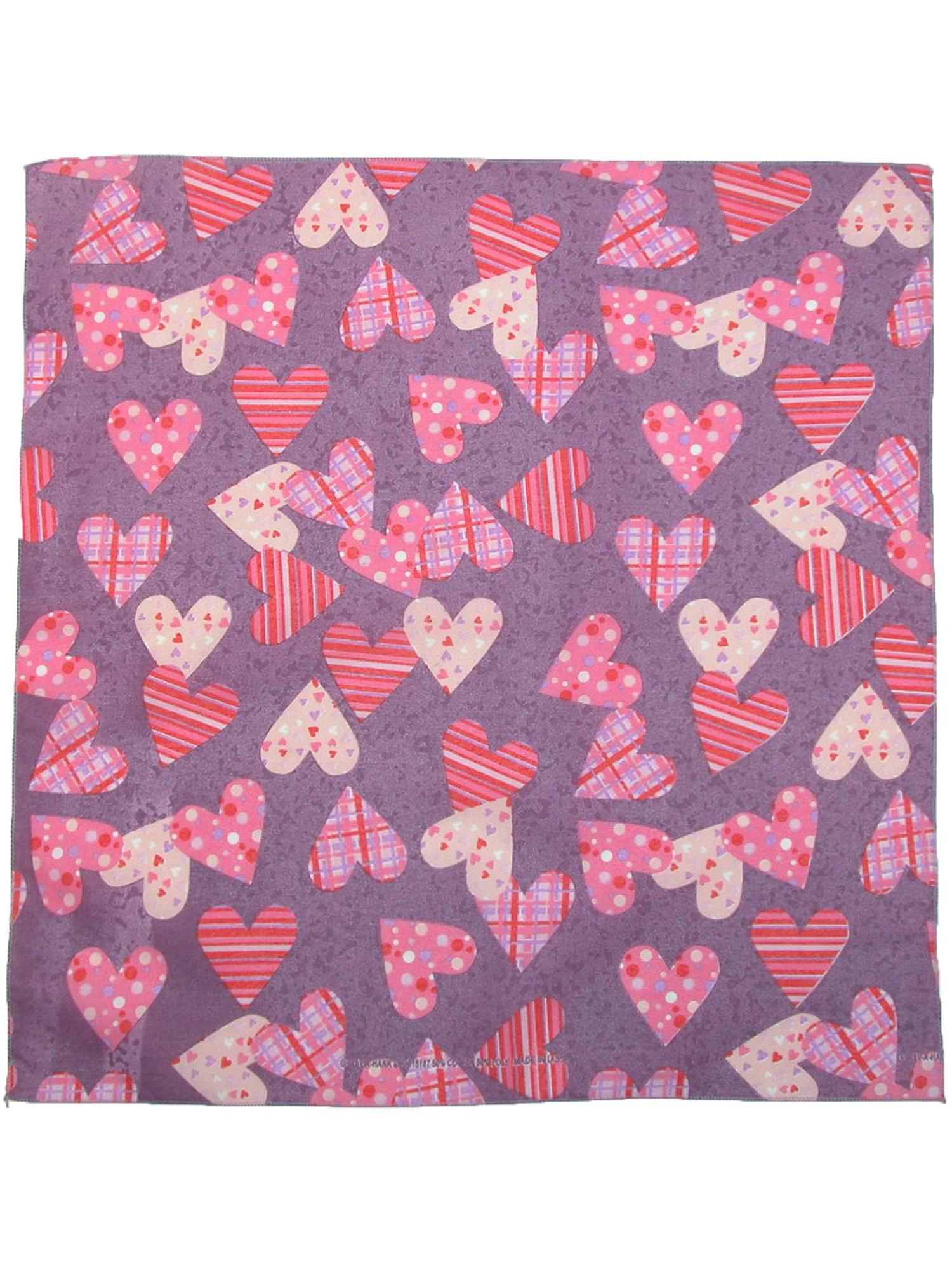 CTM® Plaid and Polka Dot Heart Bandana