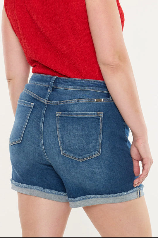 KanCan Women's Plus High Rise Shorts Sunny
