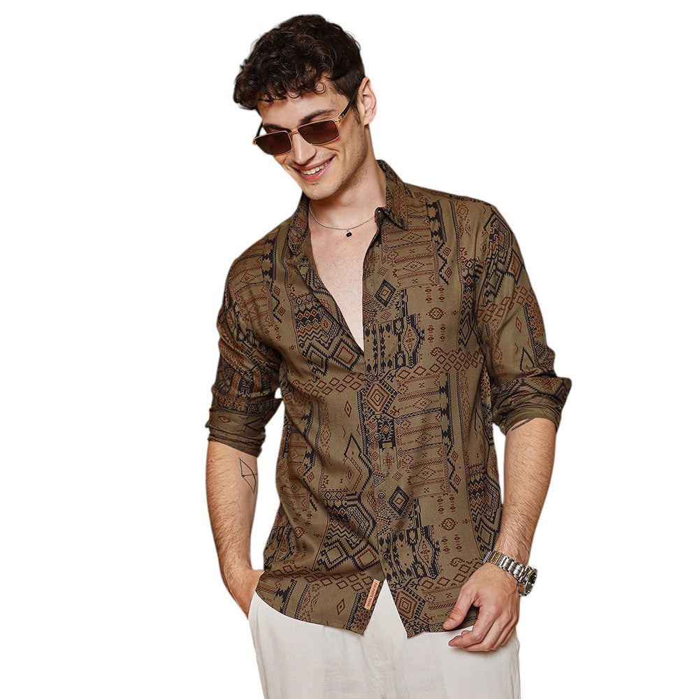 Aztec-Imprint Shirt