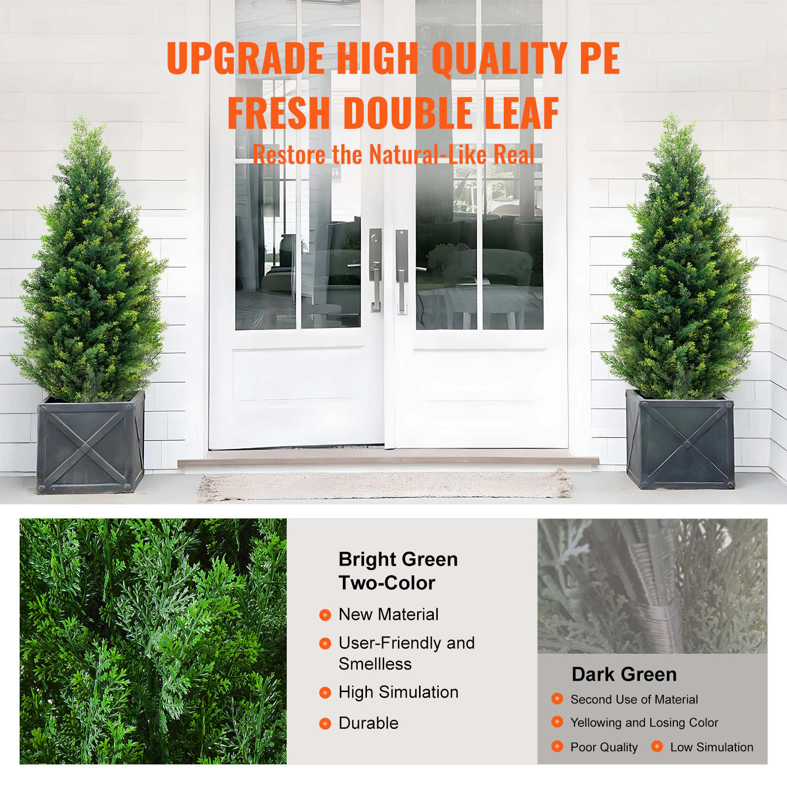 HONGGE Artificial Topiary Cedar Trees Faux Pine for Decor