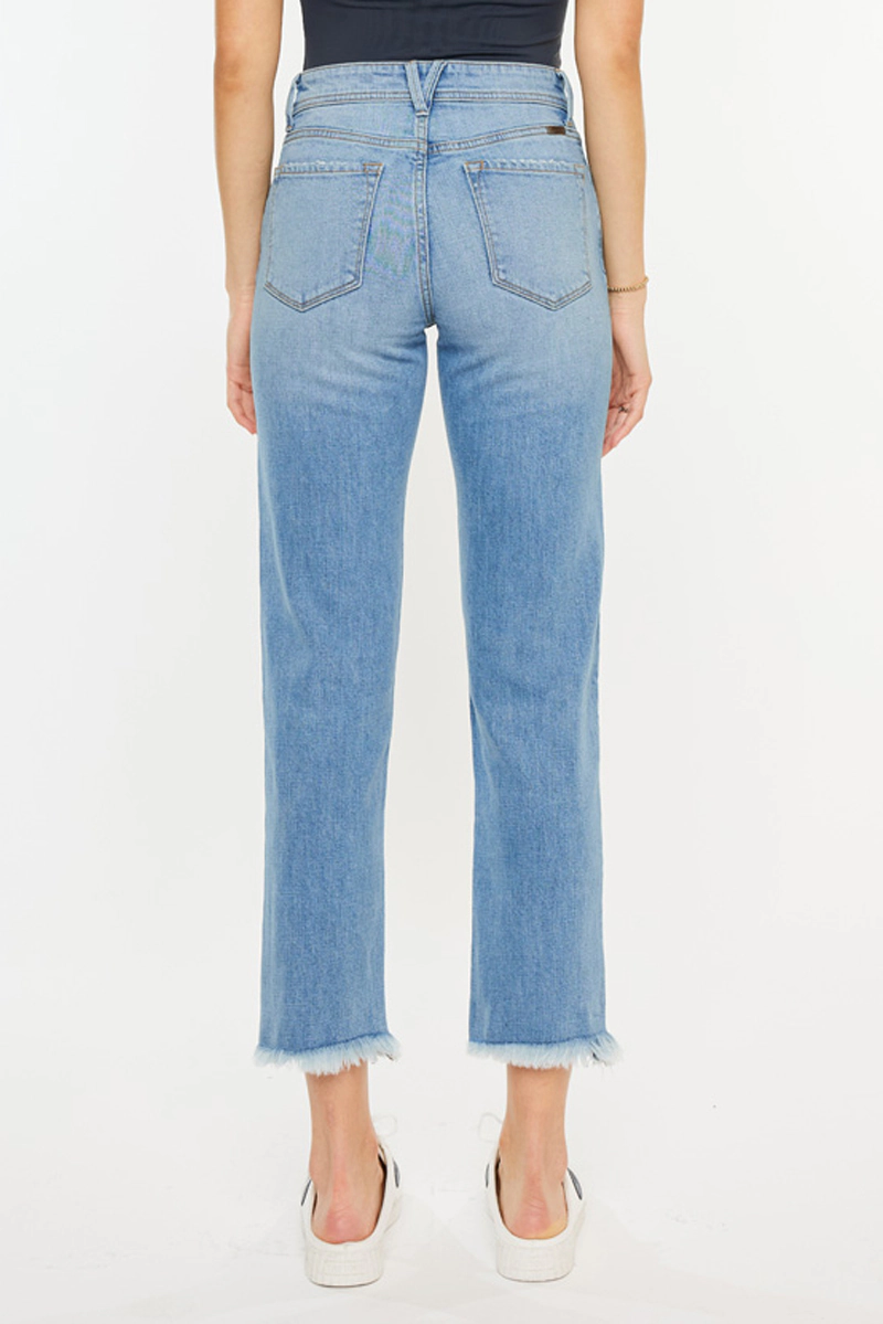 KanCan Women's Essentials High Rise Slim Straight Leg Jeans Nancy
