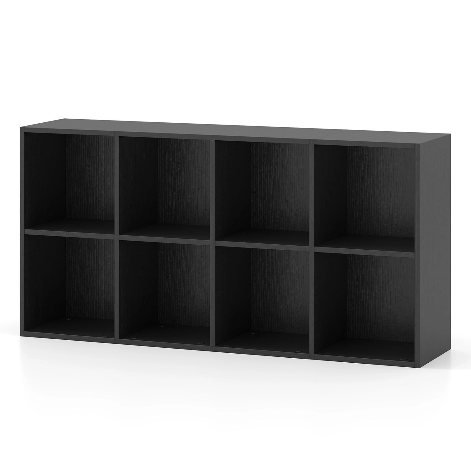 SlickBlue 8 Cube Bookcase with Storage Shelves and Wide Display Top