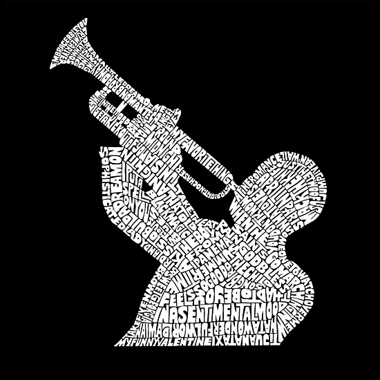 LA Pop Art Girl's Word Art Sweatshirt - All Time Jazz Songs