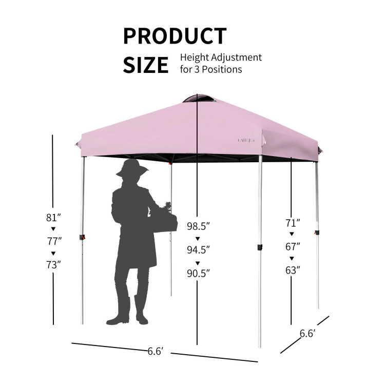 Hivvago Easy Setup Pop-Up Canopy Tent with Rolling Carry Bag
