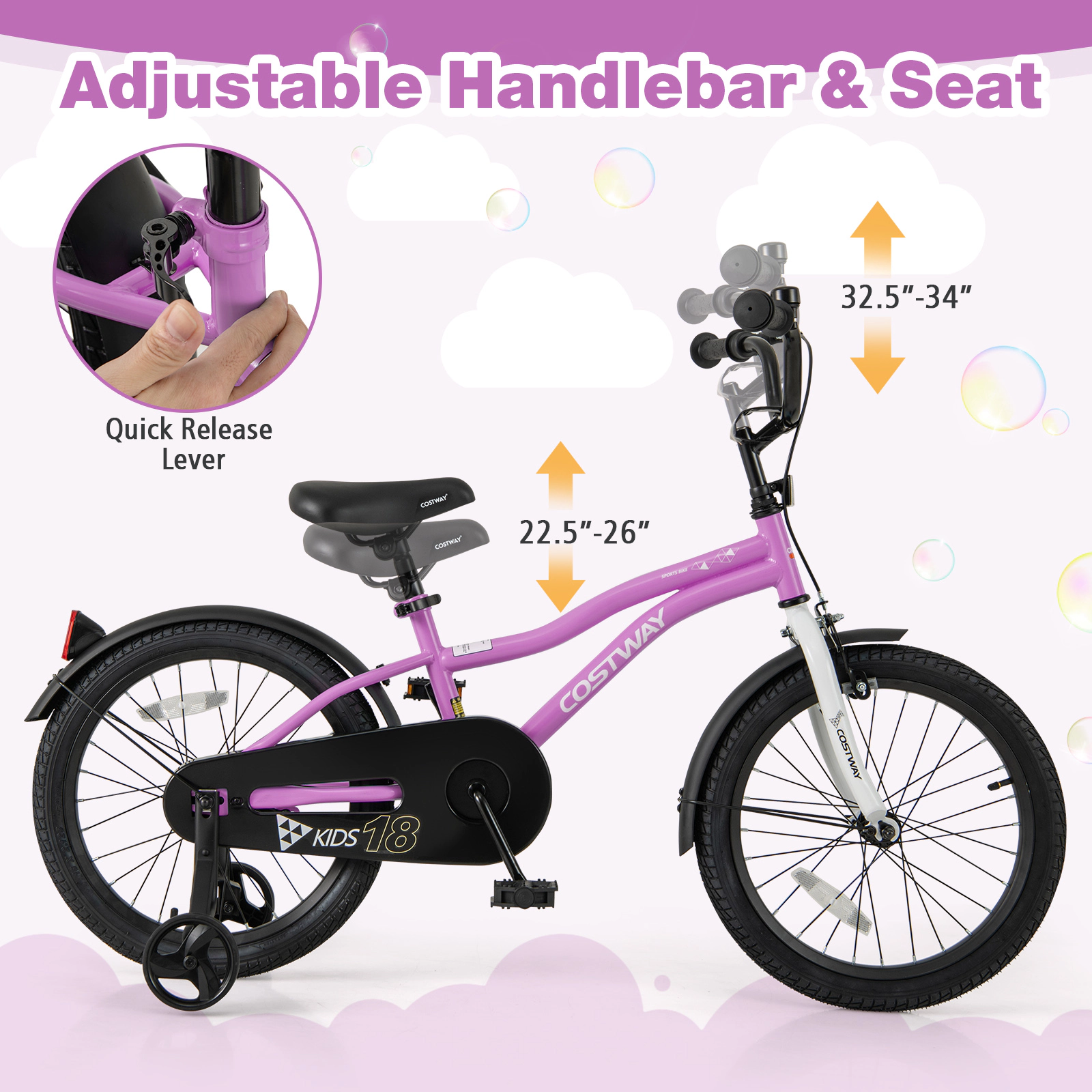 LJG Kids Bike Children Training Bicycle with 2 Brake
