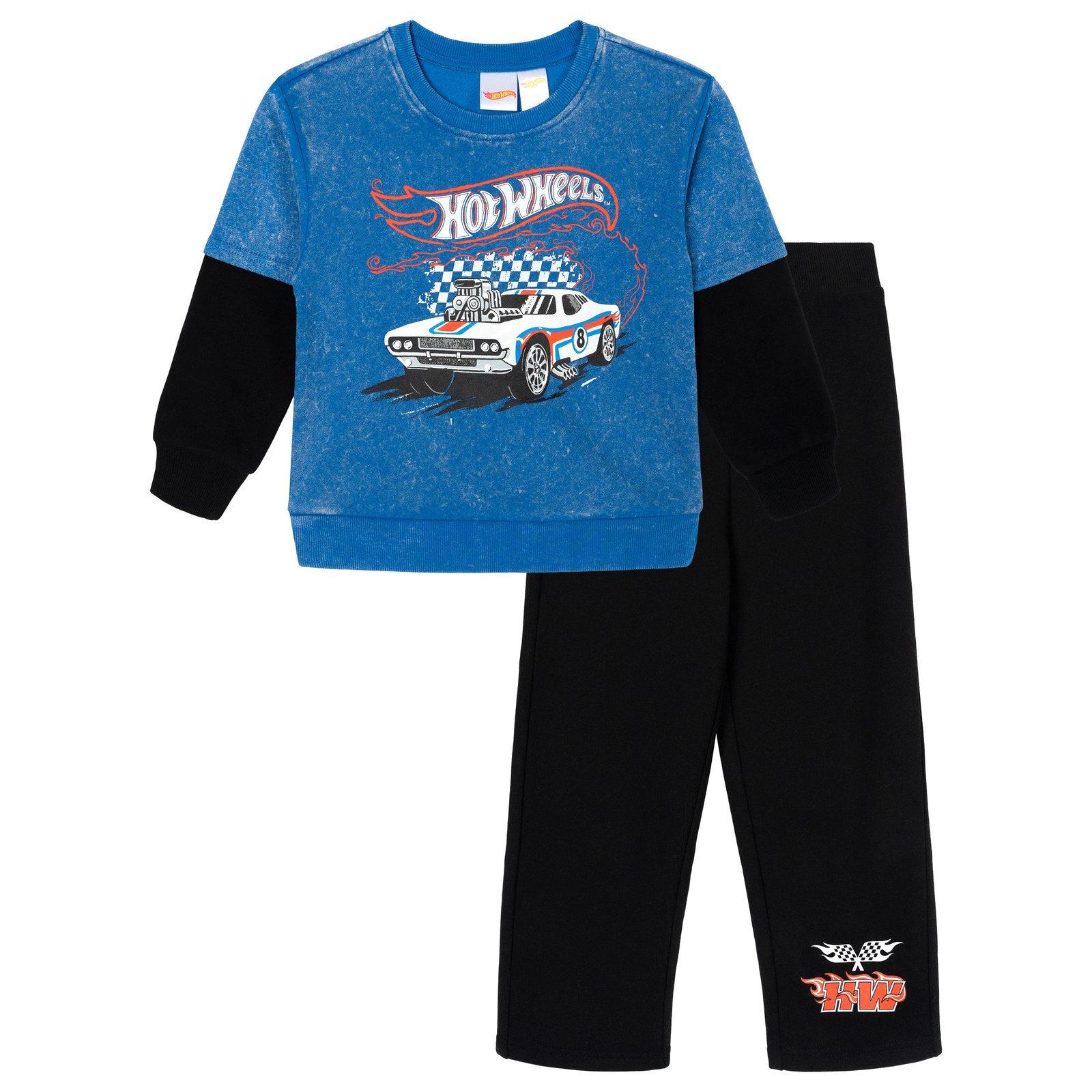 Hot Wheels Boys' Fleece 2-Piece Sweatshirt and Pants Set