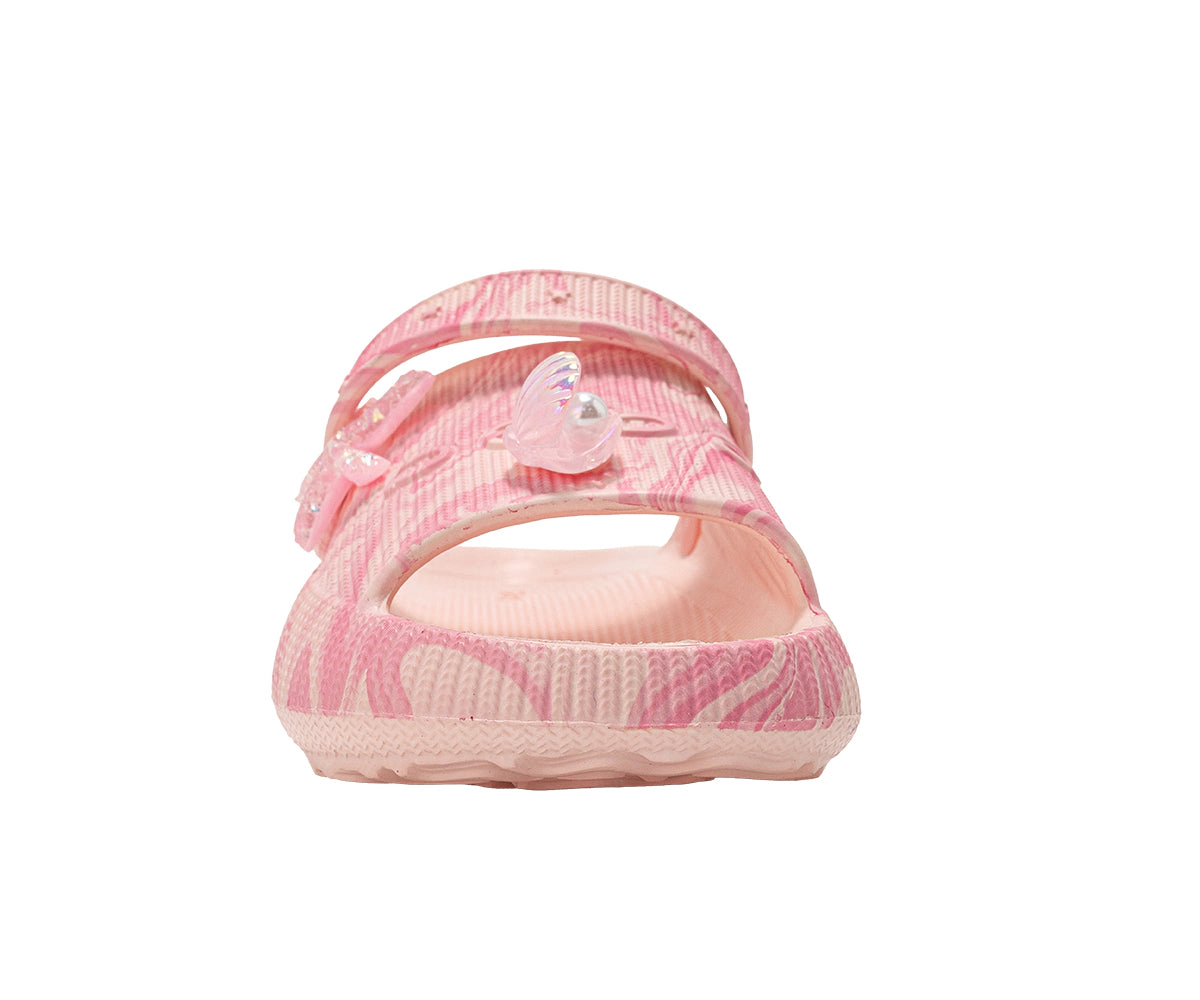 bebe Toddler Girl's EVA Slide Sandals with Charm Details Slip On Shoes