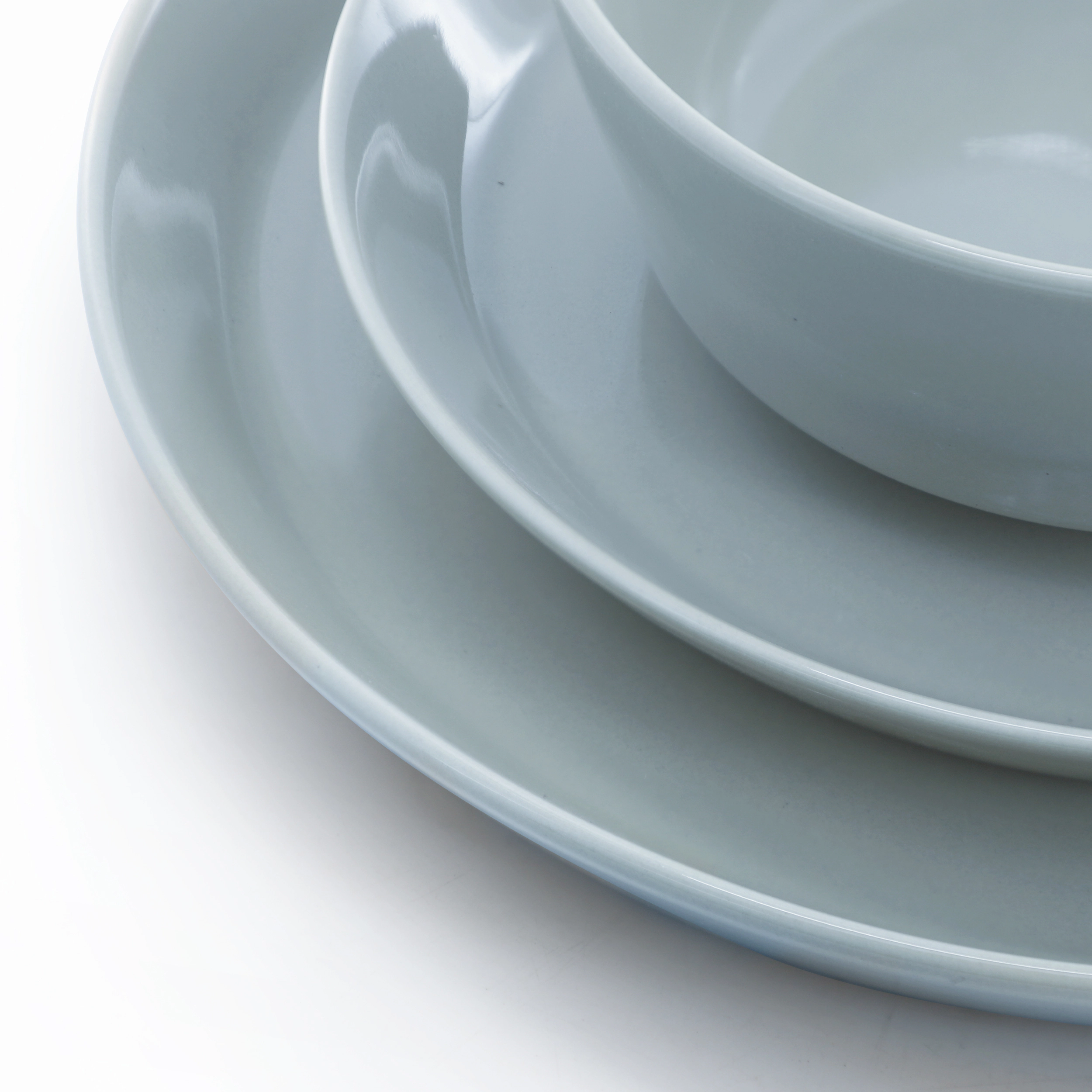 Gibson Elite Sunlit Mist 12 Piece Round Stoneware Dinnerware Set Gray