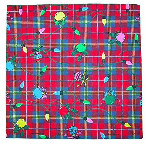 CTM Plaid Christmas Lights Holiday Bandana