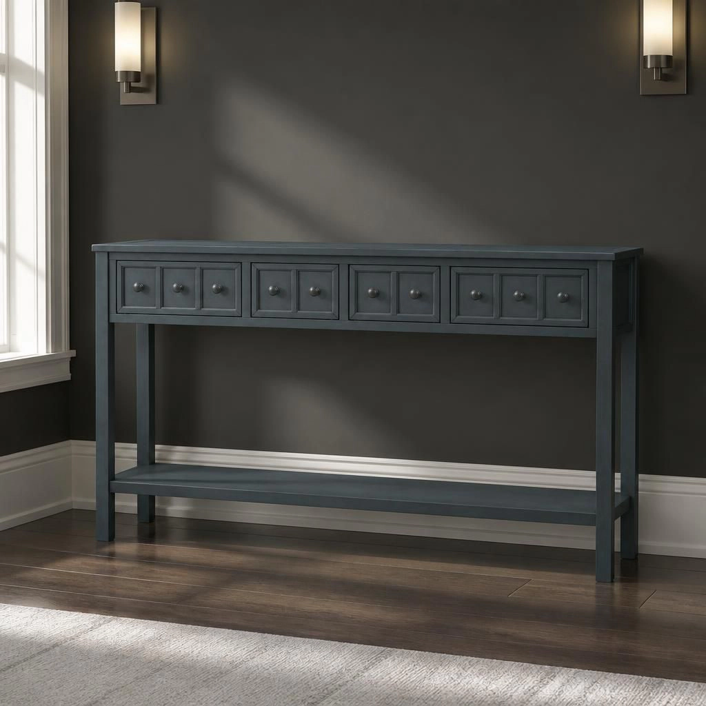 GOODSILO Narrow Solid Wood Long Console Table