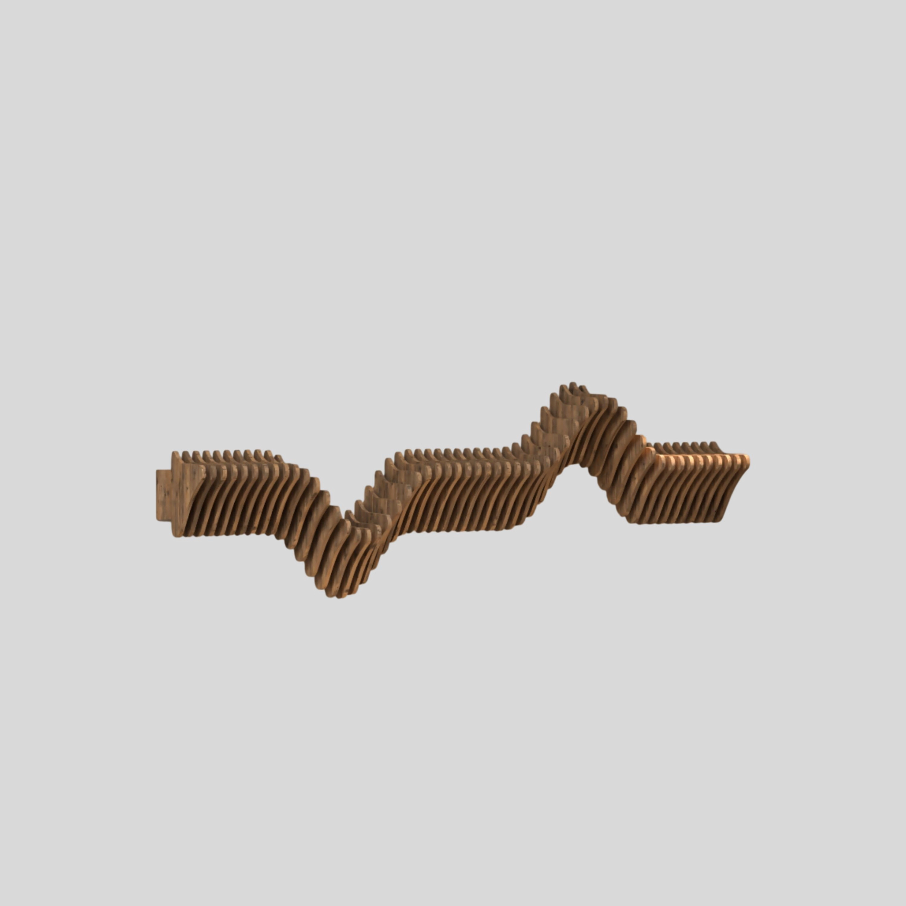 Wear Sierra Parametric 63" 3D Wavy Floating Shelf