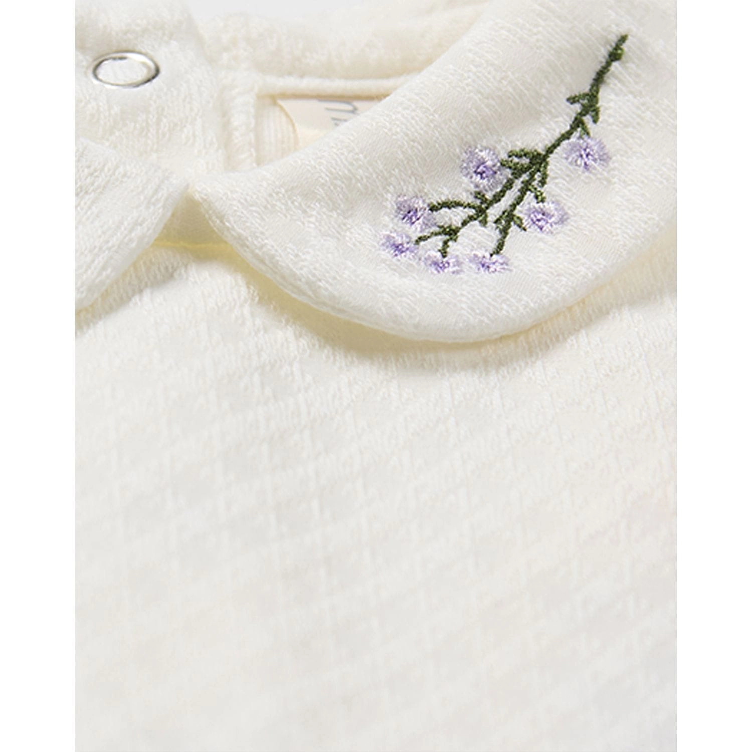 MeMoi Baby Girls "Lilacs Are The Sweetest Bloom" Embroidered Footie