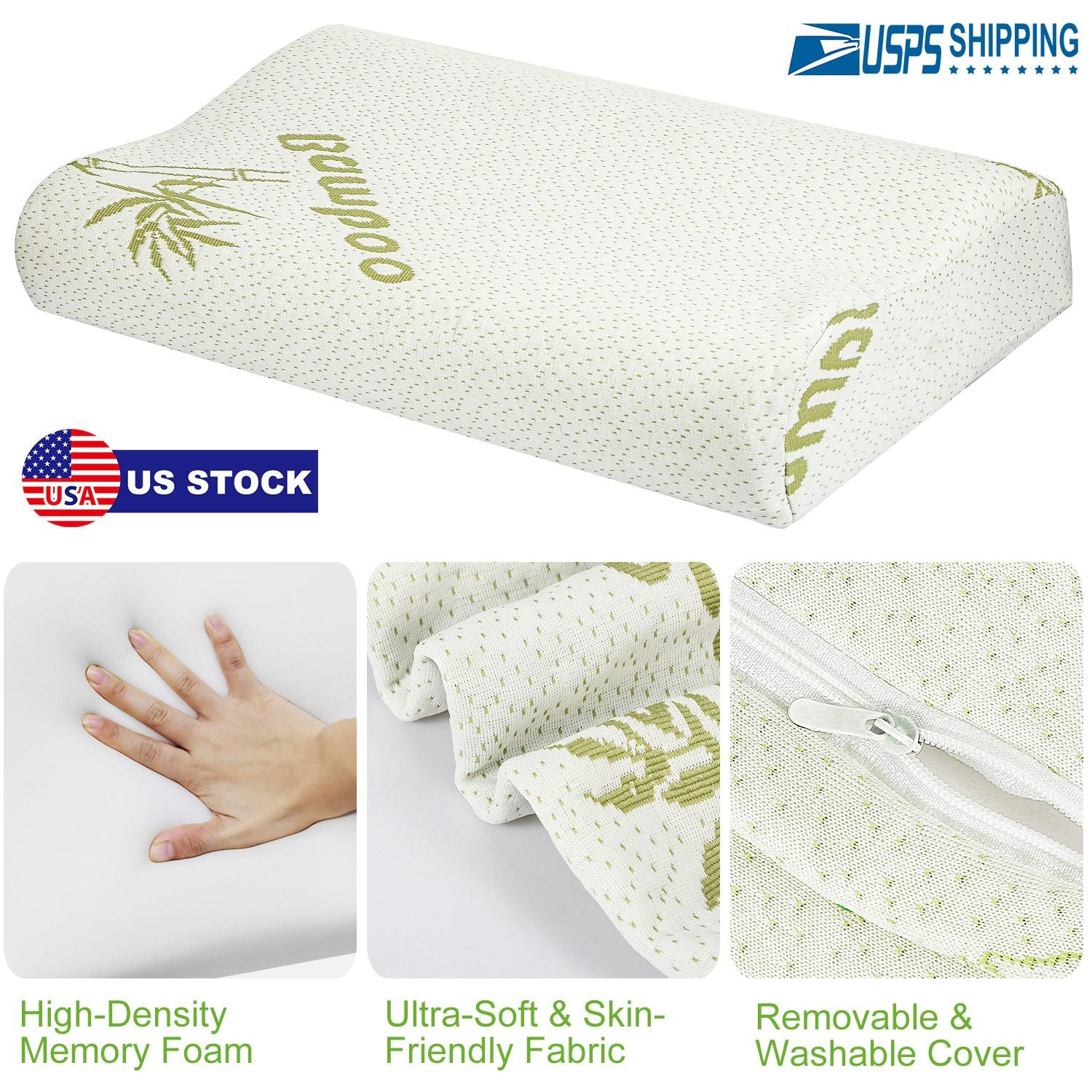 GBruno Contoured Memory Foam Cervical Support Pillow