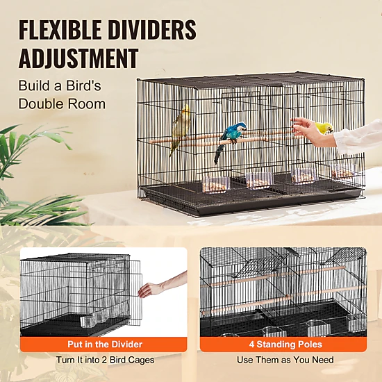 HONGGE Small Cage for Canaries, Cockatiels, Lovebirds, and Budgies