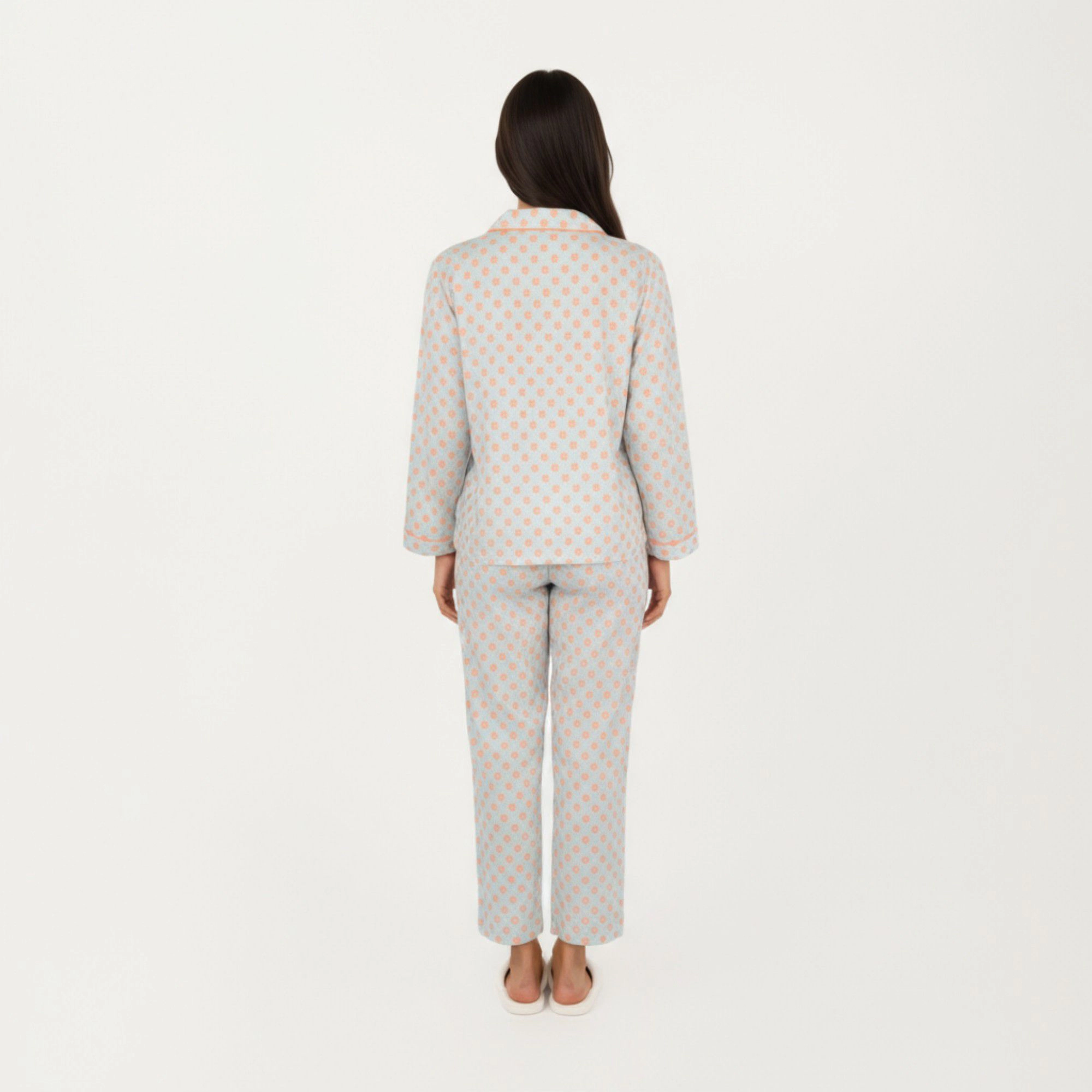 Anna-Kaci Women's 2-Piece Long Sleeve Button Up Pajama Top with Matching Relaxed Fit Printed Pants