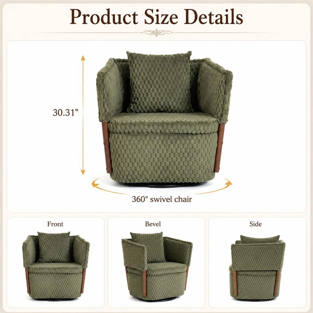 GOODSILO Soft Corduroy Upholstered Accent Seating Chair