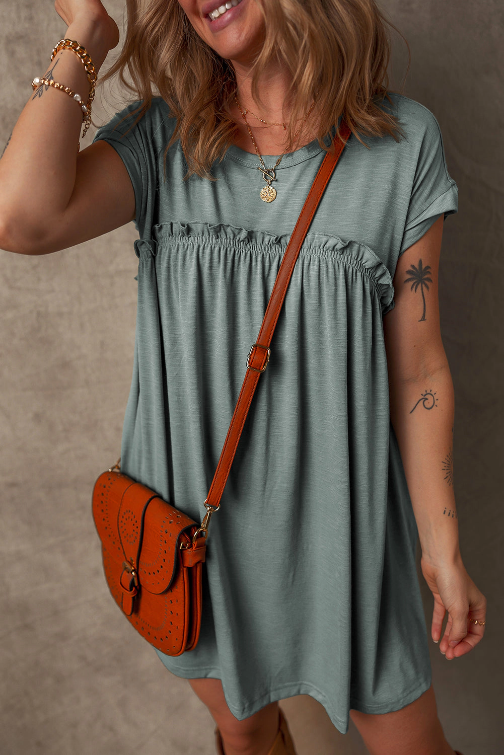 Threaded Pear Women's Daniela Gathered Seam T Shirt
