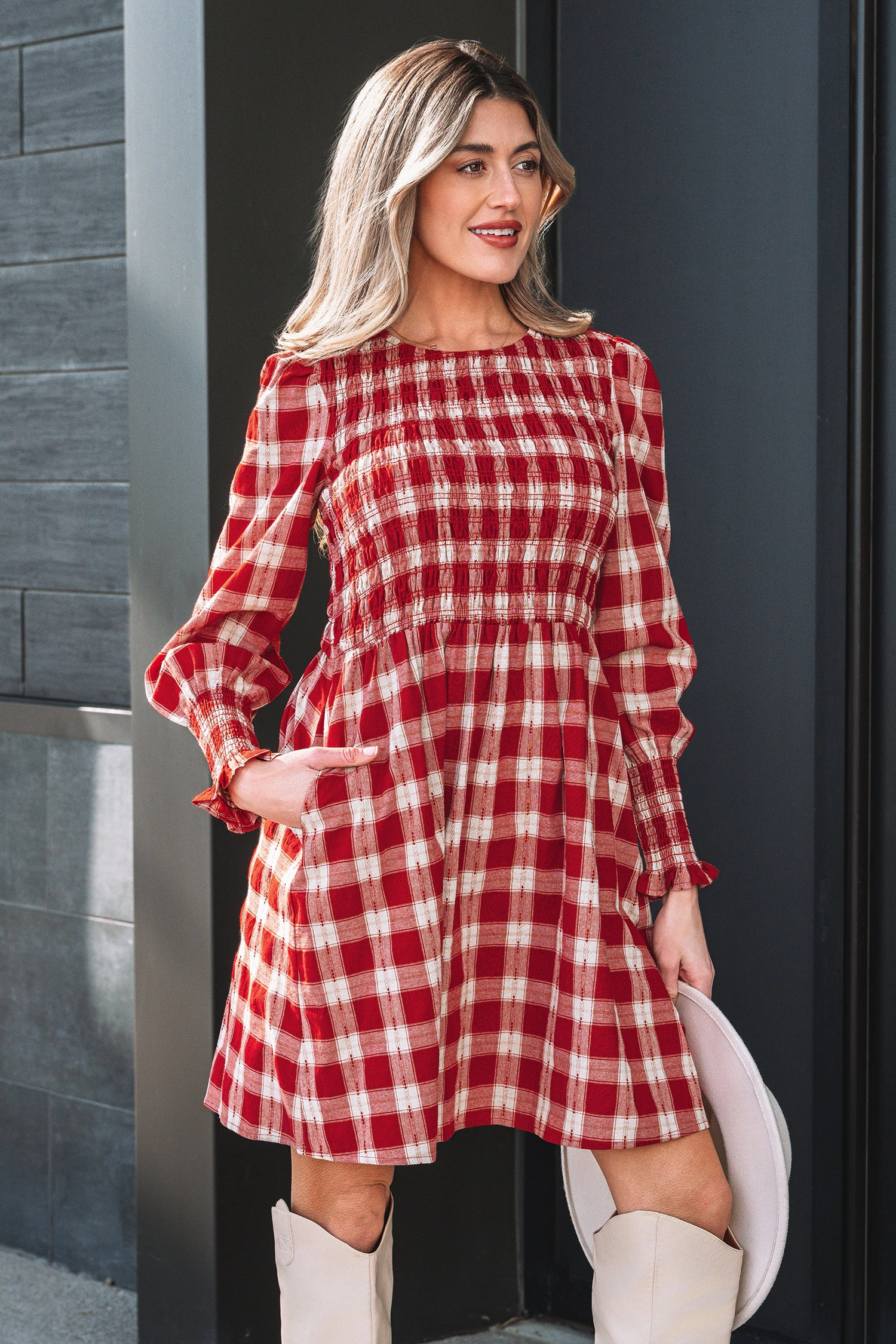 Threaded Pear Women's Amelia Puff Sleeve Mini Dress