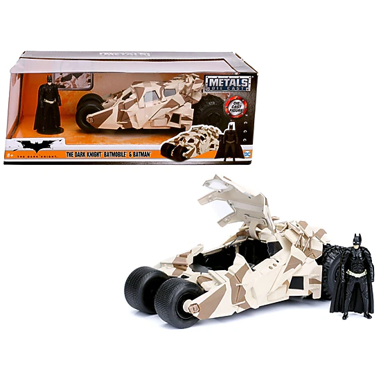 Jada Collectible "The Dark Knight" Batmobile With Batman Diecast Figure Camouflage Version "Dc Comics" Series 1/24