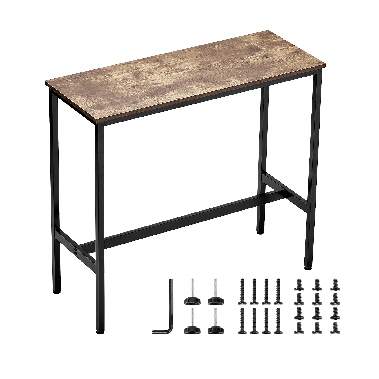 HONGGE Bar Table Sturdy Metal Frame High Top Pub Table Narrow Long Kitchen Dining Cocktail Counter Bar Height Desk Easy
