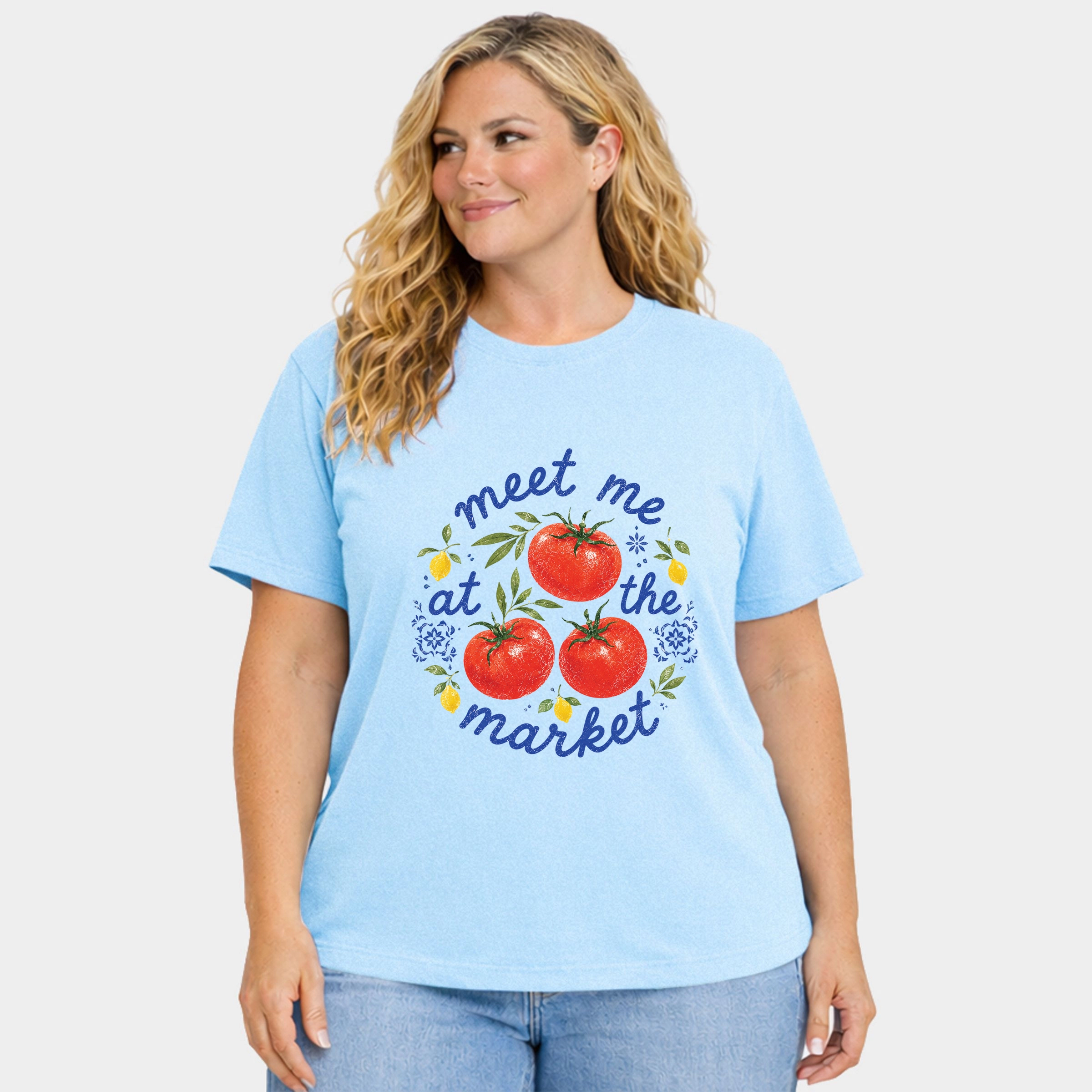 Simply Sage Market - Women's Plus Garment Dyed Tee Meet Me at the Tomatoes