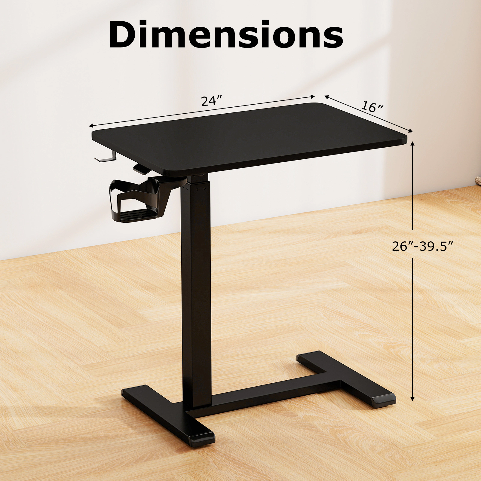 SlickBlue Adjustable Height Rolling Standing Desk with Laptop Table