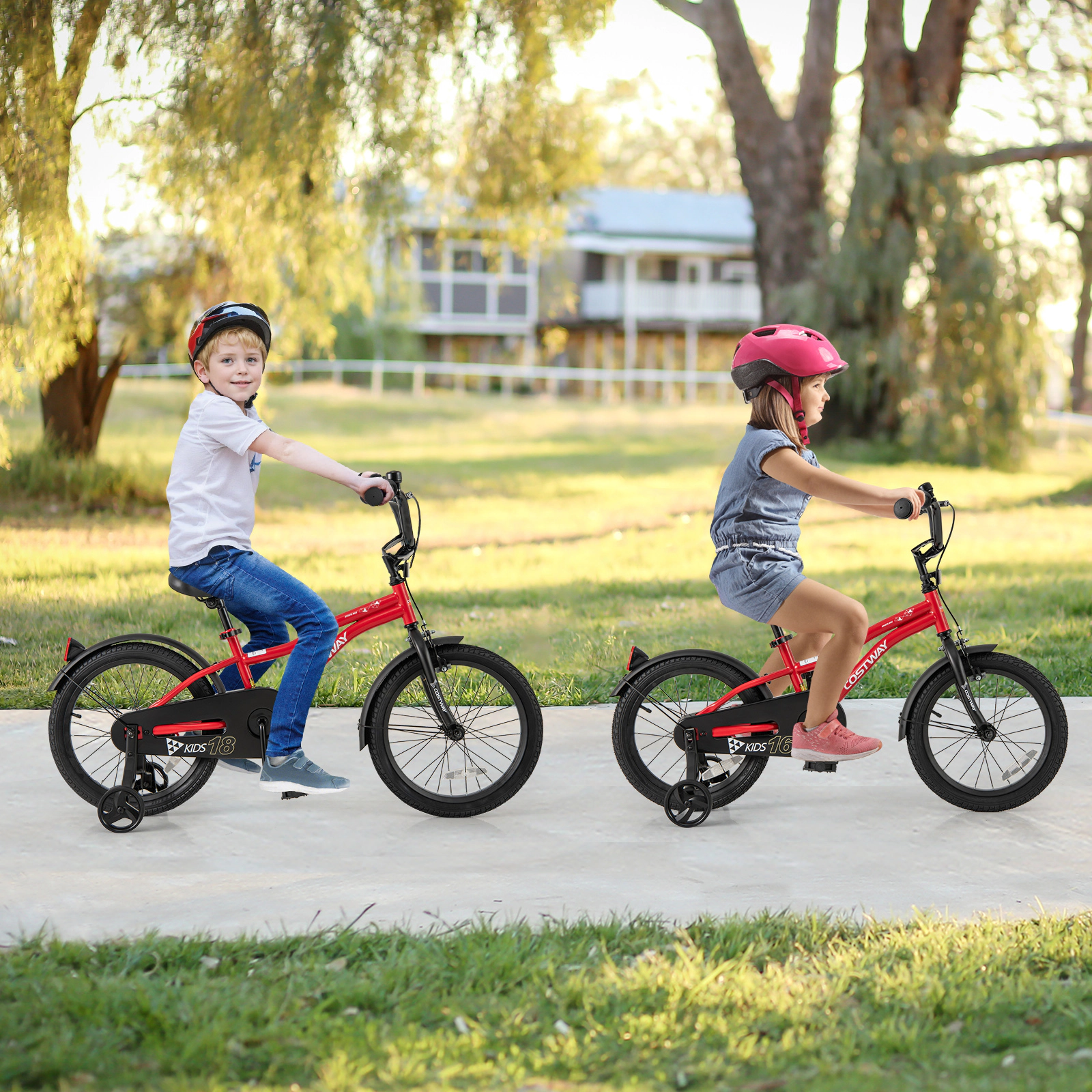 LJG Kids Bike Adjustable Bicycle with Reflectors and Bell