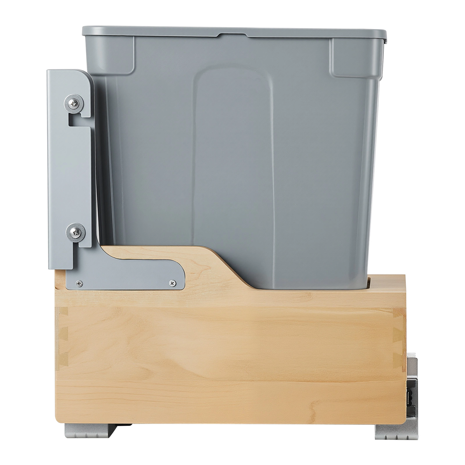 HONGGE Pullout Trash Can for Kitchen Cabinets 35 QT Garbage Waste Recycling Bin Under Mount Waste Container with Heavy