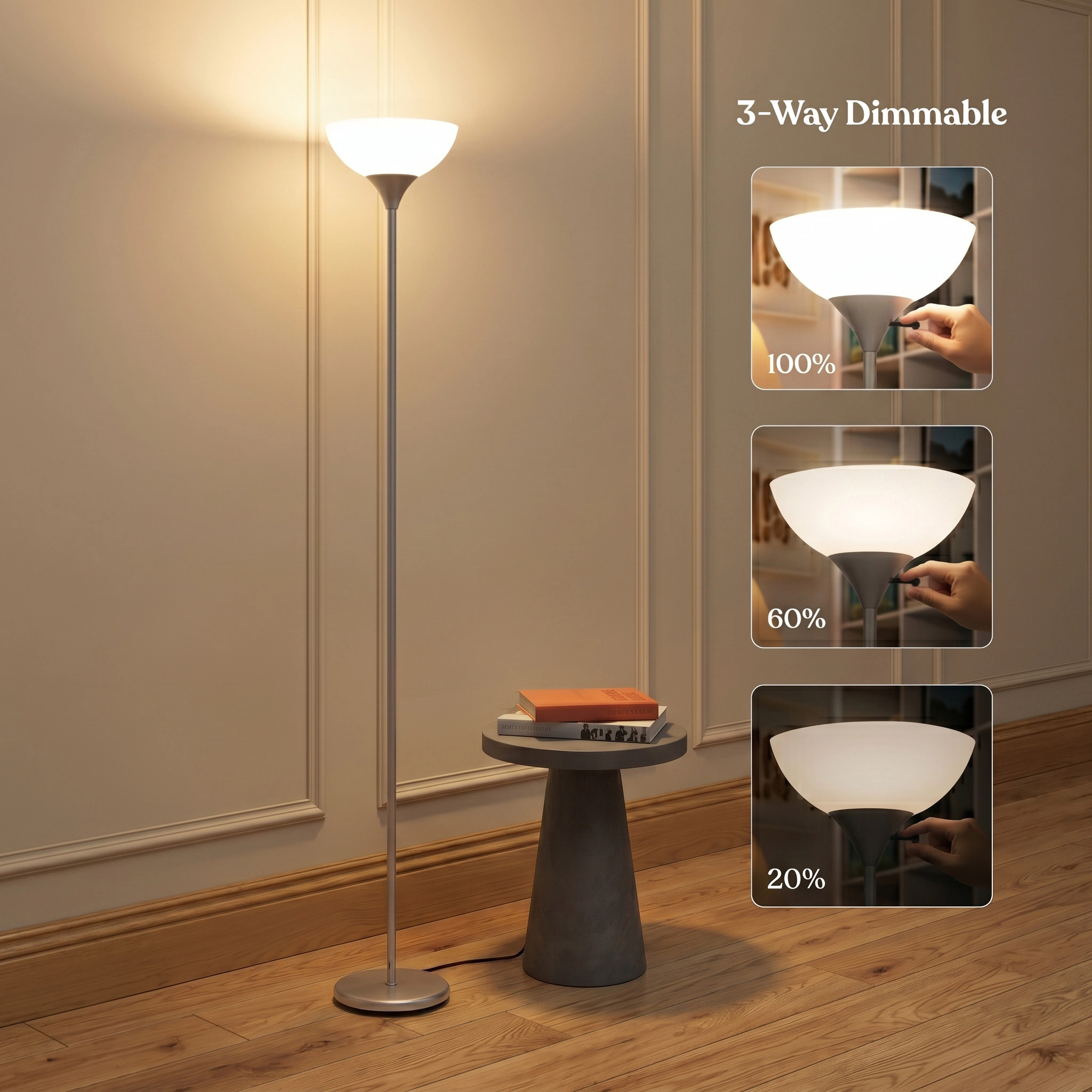 Brightech Sky Dome Torchiere Dimmable Floor Lamp
