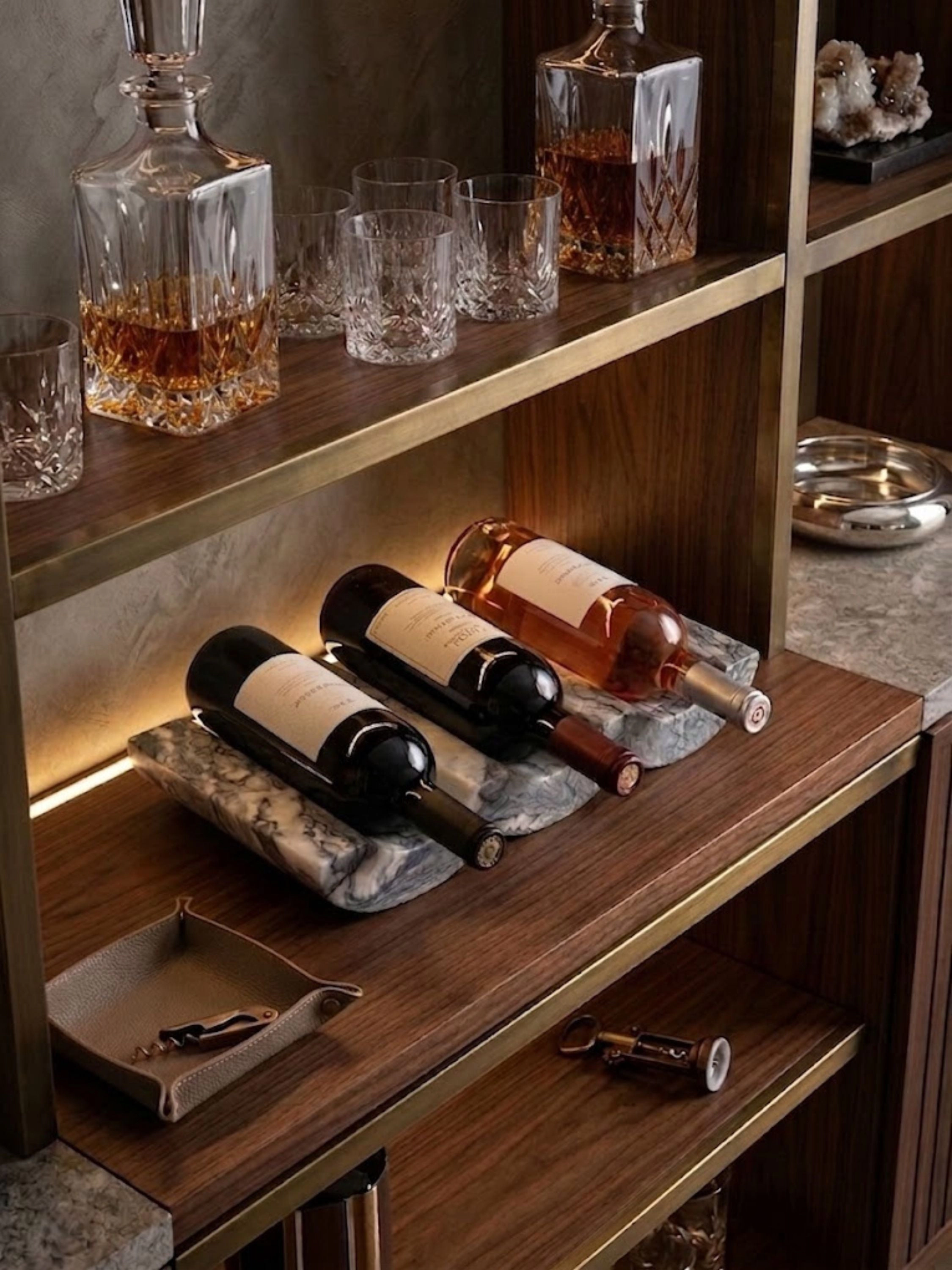 GAURI KOHLI Georgia Green Onyx Wine Bottle Holder