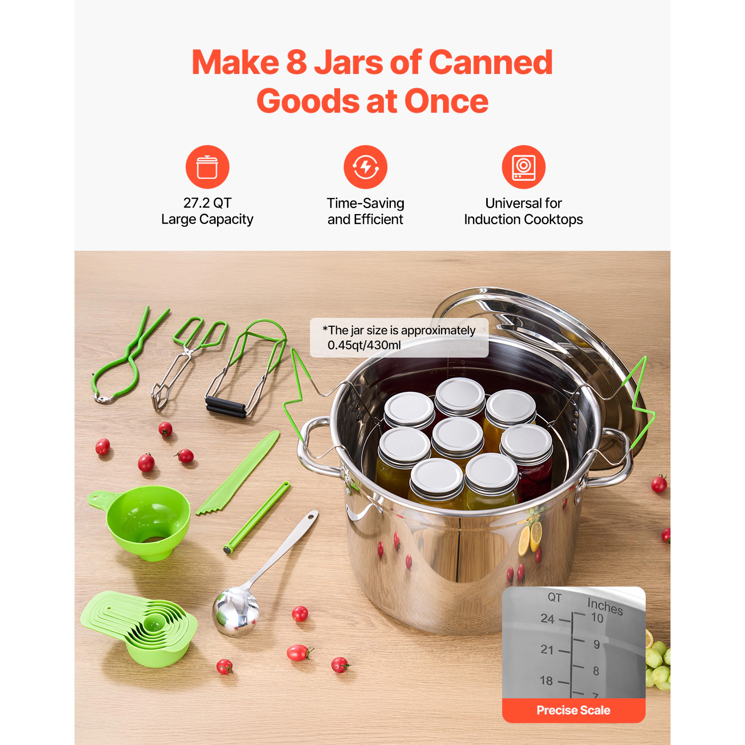 HONGGE Canning Supplies Starter Kit Stainless Steel Water Bath Canning Kit for Beginners Canning Tools Set: Pot Rack