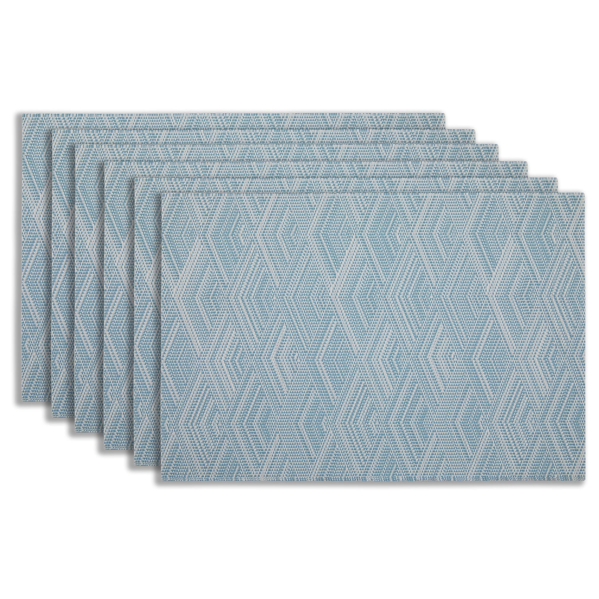 Dainty Home Diamonds Woven Vinyl Reversible Rectangular 12" x 18" Placemat Set of 6